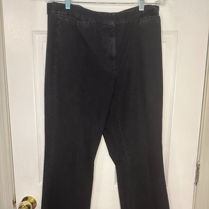 Isaac Mizrahi Live! Regular 24/7‎ Denim Boot Cut Fly Front Jeans Black 12k